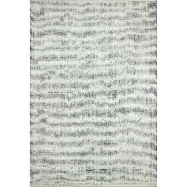 Bashian Bashian S176-IVGY-2.6X8-ALM211 Contempo Collection Solid Contemporary 100 Percent Wool Hand Loomed Area Rug; Ivory & Grey - 2 ft. 6 in. x 8 ft. S176-IVGY-2.6X8-ALM211